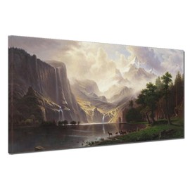 QBQT Sierra Nevada Mountains California Landscape Wall Art Pictures Artwork Living Room Bedroom Office Decor Canvas Painting for Home Large Size Frame 20x40inch