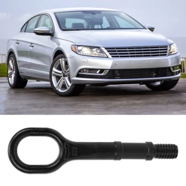 Ok 26 cm Thread, Towing Eye Black Car Tow Hook 1T0 805 615 A Heavy Duty Ha Shock Trailer Replacement for R32 Bit CC Towing Eye Universal Towing Hook Tow T5 ABSCABS