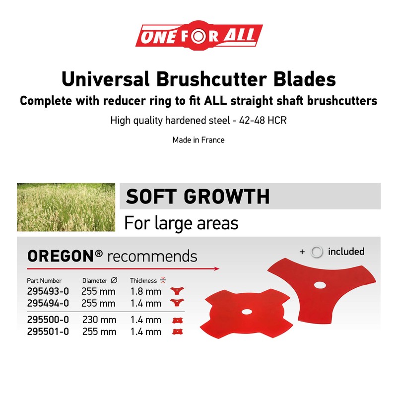 Oregon One-for-All 295500-0 Universal Brushcutter Blade 3 Tooth for Grass