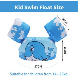 Swim Vest for Kids, Toddler Swim Arm Band for 22-66 lbs, Swim Jacket Water Wing Sleeve fit Baby Boy Girl, Whale Design