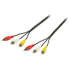 Valueline 2.0 m 3x Male to Male RCA AV Cable - Black