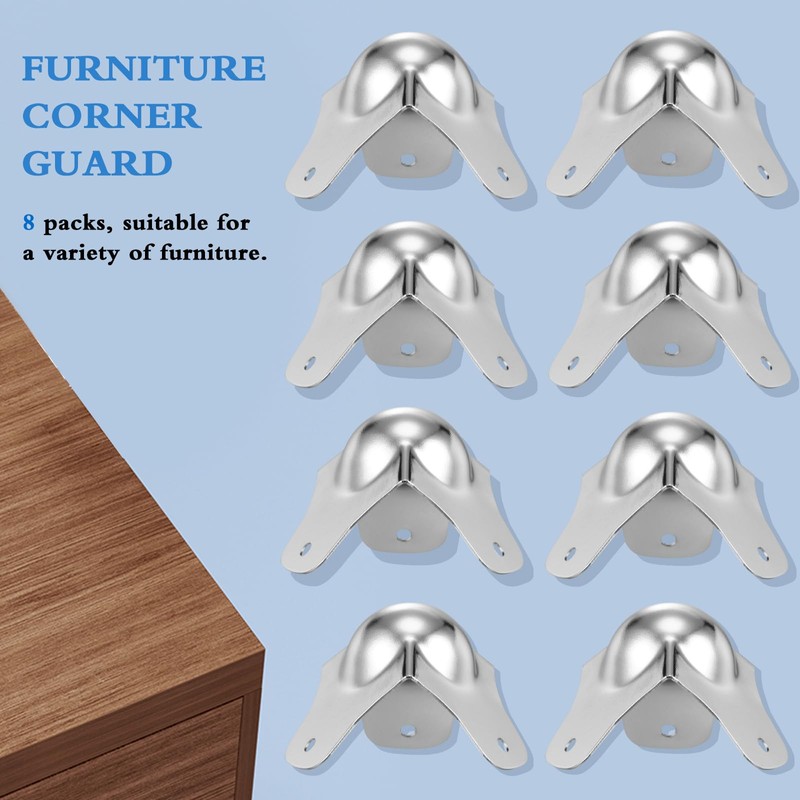 Wakauto 8 Pieces Ball Corner Edge Protector,Metal Furniture Flight Case