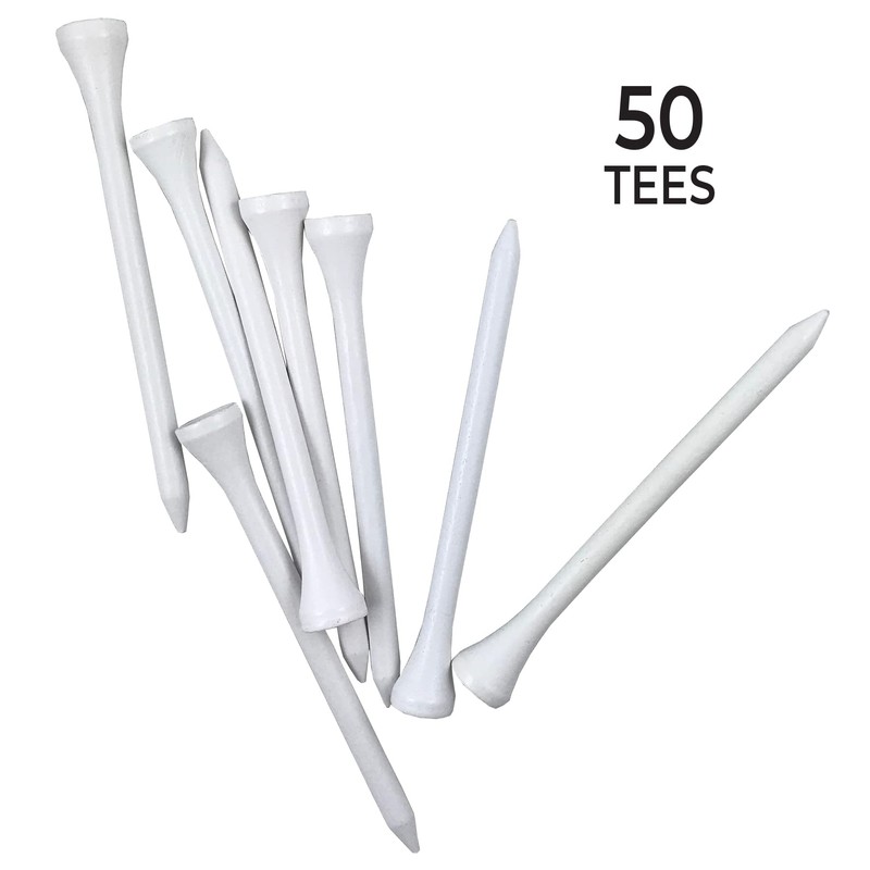 Pride Golf Tee 3-1/4-Inch Deluxe Tee 50-Count, White