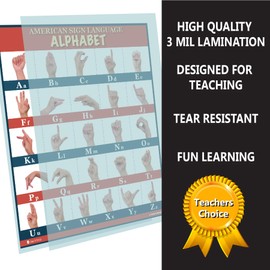 Sign Language abc (24x30) EXTRA LARGE LAMINATED poster UPDATED FIXED images Young N Refined