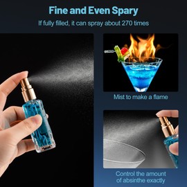 Cocktail Atomizer Glass Spary Bottles, 3 Pcs 15ml Perfumers Alcohol Espresso Spray Bottle Spritzer Atomizer Perfume Travel Refillable, Vermouth Absinthe Coffee Bean Spritzer (Gold + Silver + Rose)