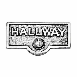 Switch Plate Tags HALLWAY Name Signs Labels Chrome Brass with Mounting Screw