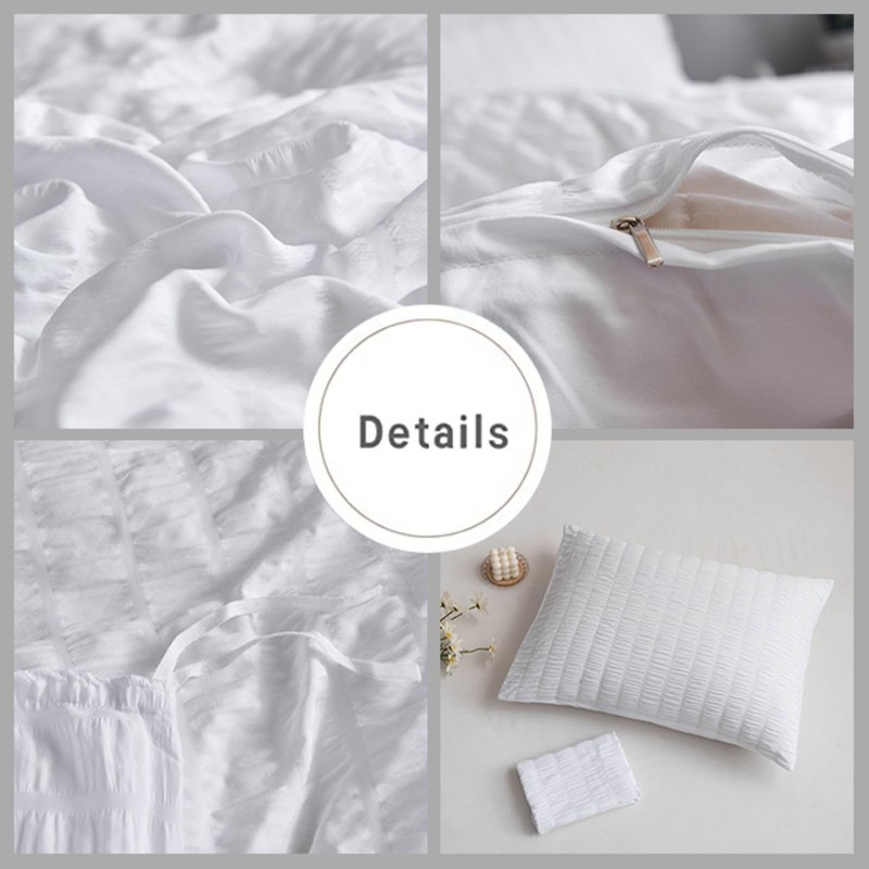 Freyamy Seersucker Bed Linen (135 x 200 cm), 2-Piece Set,