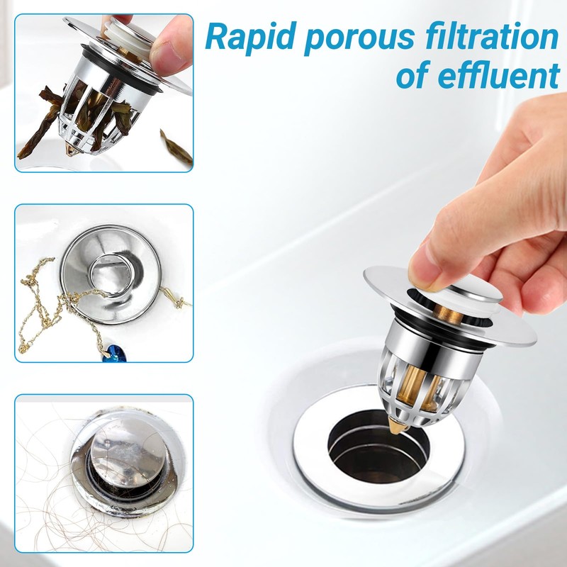 Sink Plug Sink Strainer Drain Plug Copper Core ABS Housing