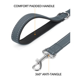 Taglory Reflective Dog Lead with Soft Padded Handle and Metal Hook, Robust Dog Lead for Small Medium Large Dogs, 1.2 m, 1.8 m