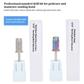 Nail Bit - Round Bit Nail Art Mandrel Bit for Both Left and Right Handed Shank efile Bit Fast Remove Acrylic or Hard Gelfor Manicure Tool Accessory Sanding Band