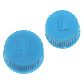 ZIMISI Blue Replacement Car A/C Valve Core Caps, Leakproof R134a Air Conditioning Repair System Charging Port Caps, High Low Pressure Valve Core Caps Seal Kit for Most Vehicles (2PCS)
