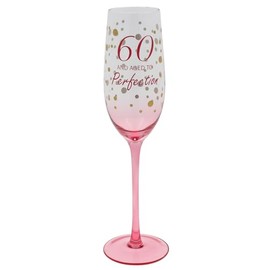 Shudehill Giftware Gold Speckle Birthday Special Age Colourful Flute Glass - 18th, 21st, 30th, 40th, 50th, 60th, 70th Birthday Gift (60)