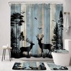 MYUSRE Rustic Cabin Deer Shower Curtain Set with Bathroom Rugs,