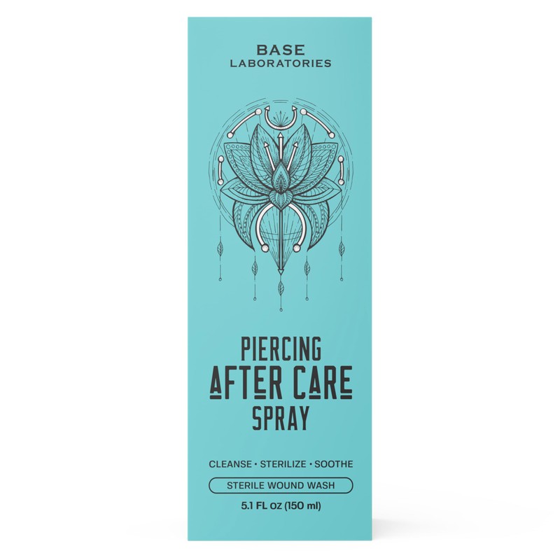 BASE LABORATORIES Piercing Aftercare Spray 4oz | Saline Spray for