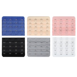 Closecret Women’s Four-Hook 3/4 Inch Bra Back Strap Extender Breathing Room(Set of 6)