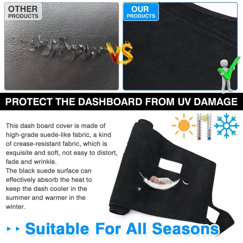 CARTIST Dashboard Cover Fits for 2002-2005 Dodge Ram 1500 and