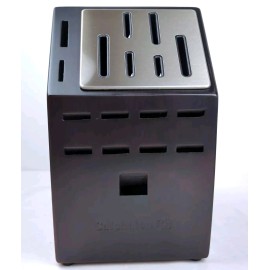 CALPHALON 17-Slot Hardwood KNIFE & SHEARS Storage Block, BLACK WALNUT Finish NEW