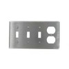Leviton 4-Gang Toggle/Duplex Device Combination Wallplate, Standard Size, Magnetic Stainless