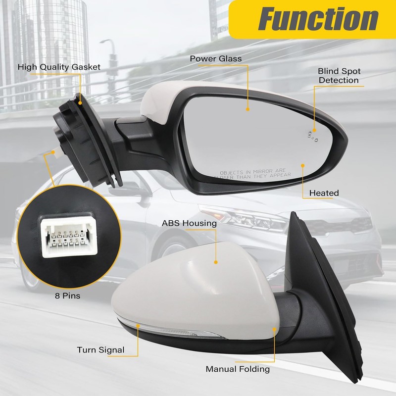 XQSMWF 8 Pins Right Passenger Side Mirror Assembly 87620M7090 Compatible