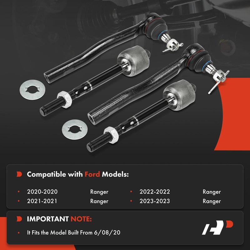 A-Premium Set of 4, Front Inner Outer Tie Rod End