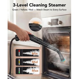 Homeasy Steam Cleaner for Home, 1500W Handheld Steamer for Cleaning with 3-Level Handle, 15s Heat-Up & 1.8L Large Tank, Portable Steamer for Car, Grout, Tile, Floor, Kitchen & Bathroom