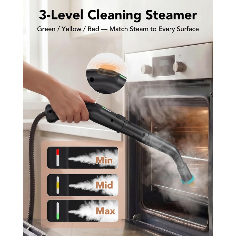 Homeasy Steam Cleaner for Home, 1500W Handheld Steamer for Cleaning