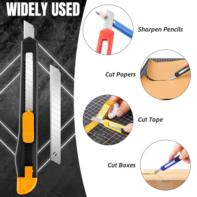 TIFICAL 42 Pack Box Cutter Retractable, 9MM Snap-Off Blade Utility