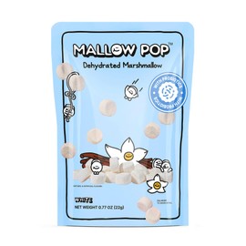 Mallow Pop Dehydrated White Marshmallows with Probiotics – 12 Pack (0.77oz Each) – Dehydrated Marshmallows with Probiotics for Cereal, Yogurt & Ice Cream Toppings