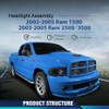 PIT66 LED DRL Headlights Assembly, Compatible with 2002-2005 Dodge Ram