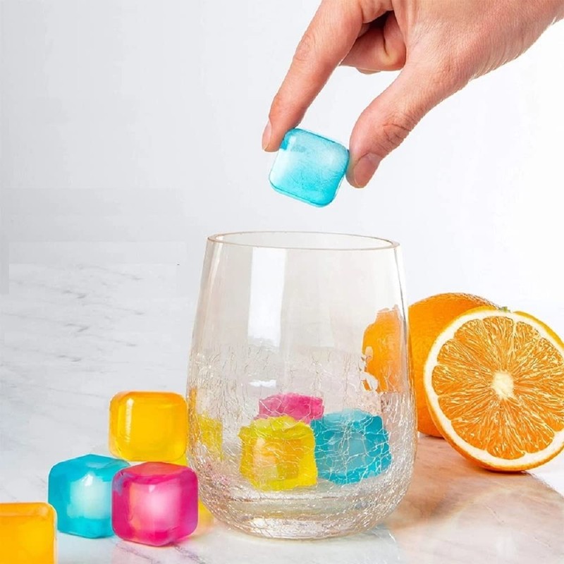 20 Reusable Ice Cubes Plastic Water Filled Freezer Block Cold