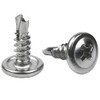 Jetovo 100 Pack 410 Stainless Steel Wafer Head Phillips Self Drilling Screws Sheet Metal Tek Screws, Modified Truss Head Self Driller - Size: #8 x 1/2"