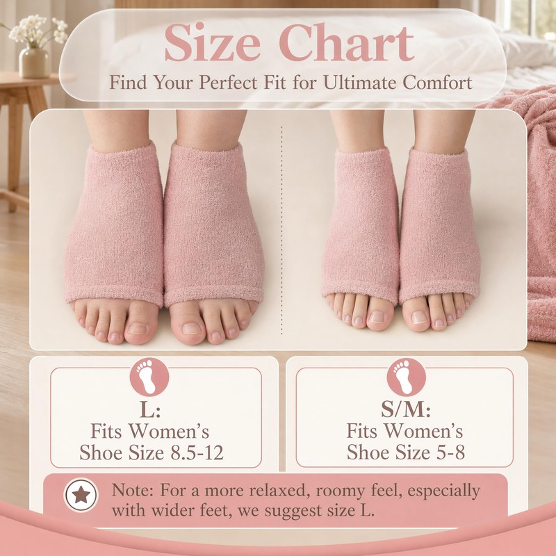 Toeless Moisturizing Gel Socks for Dry Cracked Heel Feet Women