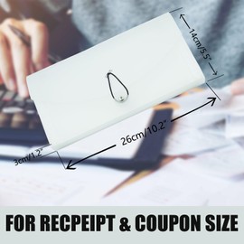 Small Accordion File Organizer - 13 Pocket Expanding Folder for Receipts, Bills, and Envelopes - Money Saving Binder (White)