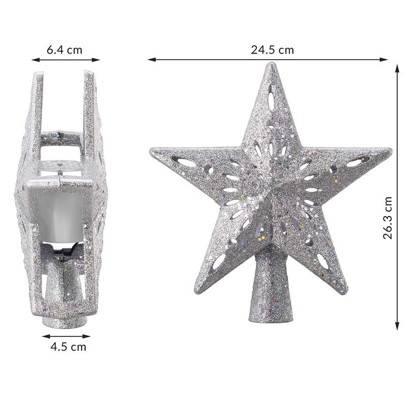 Bakaji Puntale a Forma di Stella Luminoso con Gioco Luci