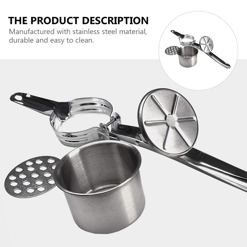 BESTOYARD Potato Masher Potato Ricer Stainless Steel Manual Squeezer Vegetable