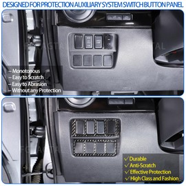 Center Console Auxiliary System Switch Button Panel Trim Cover Compatible with Nissan Titan 2016-2023, Center Console Button Trim Sticker Accessories, 2PCS(Black)