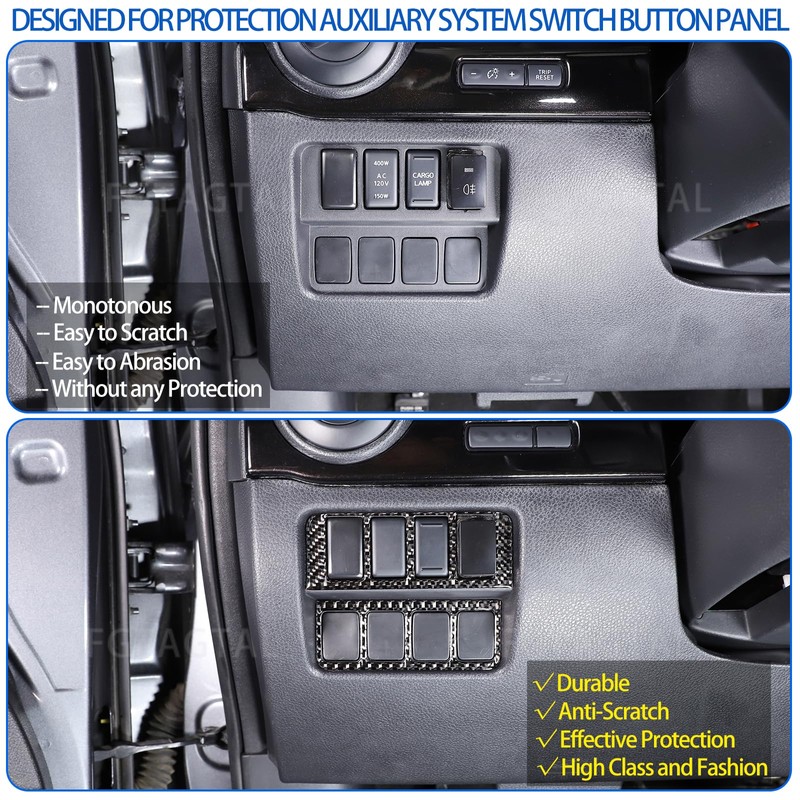 Center Console Auxiliary System Switch Button Panel Trim Cover Compatible