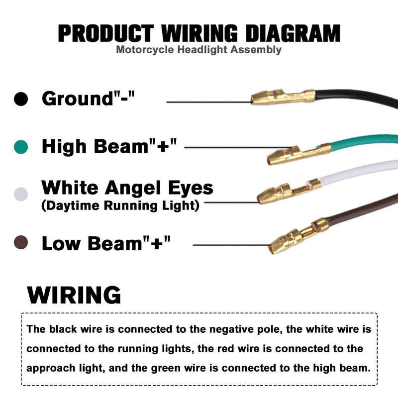 Uchoose 6.5Inch Motorcycle Round LED Headlights Front Headlamp Features Distance
