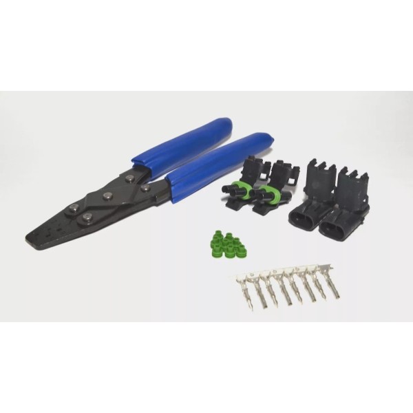 Delphi 2 x Delphi WeatherPack 2-Pin Connector Kit, 18-20AWG Contacts