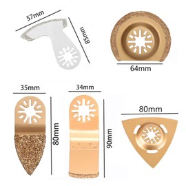 Pack of 6 Semicircle Saw Blades Metal Oscillating Emery Multi Saw Blade Multitool Multifunctional Tool Oscillating Accessories for Dre-mel Fe-in Multi-mas-ter Bos-ch Sch-lei-fer (Golden)