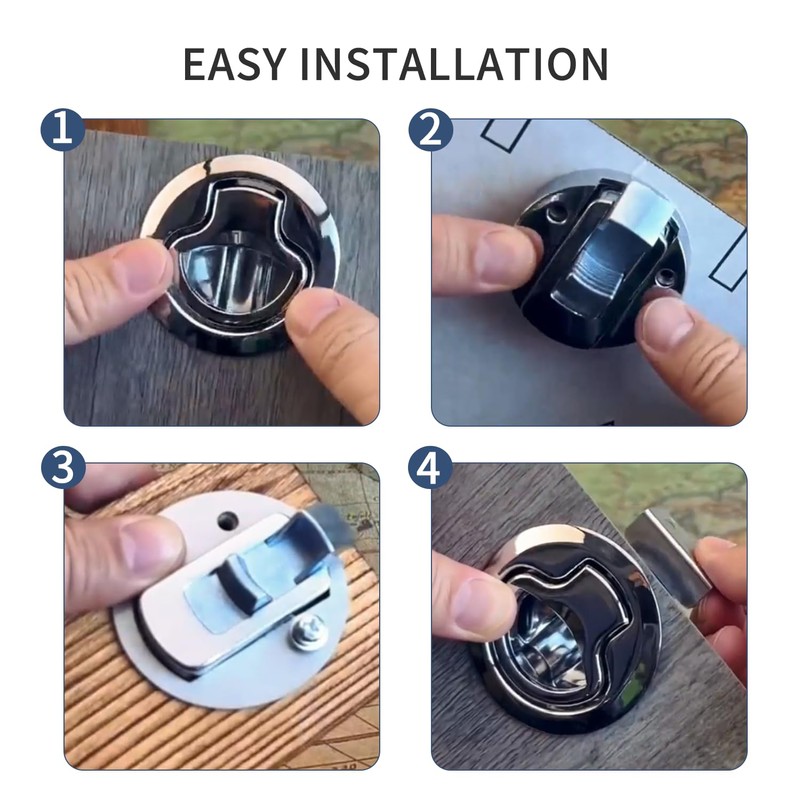 RV Flush Latch Lock | Heavy Duty Chrome Flush Slam