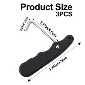 3pcs Hockey Skate Tightener, Black Shoelace Tightening Tool Portable Skate Shoe Lace Puller Lace Hook Accessories Tool Gadgets for Ice Skates Boots