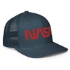 NASA Worm Logo Closed-Back Trucker Cap Flexfit, Engineer Gift, Space