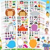Weploda Pack of 36 Animal Stickers, Face Animal Stickers, Make-a-Face