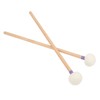 2Pcs Drum Mallet Felt Head Wooden Handle Non Slip Instrument
