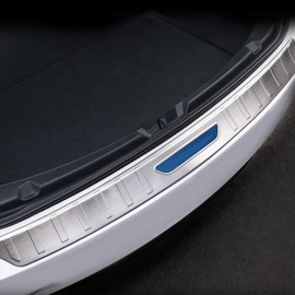 LicBund Rear Trunk Outer Bumper Protector for Model 3 2017-2021 Edge Cover Trim Stainless Steel (TSL-3-HBWB-SI)