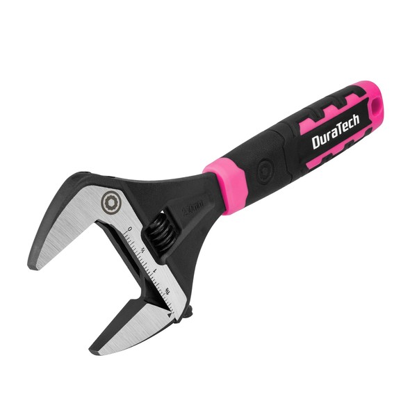 DURATECH 10-Inch Adjustable Wrench, Wide Jaw Opening Plumbing Wrench, CR-V