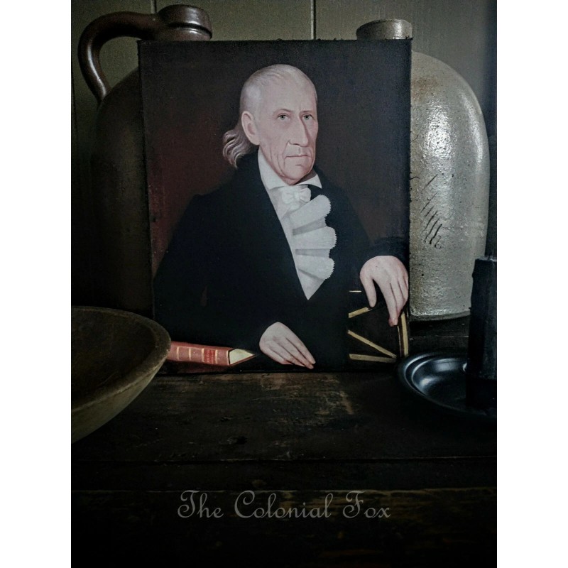Colonial Reproduction Portraits on 8x10 Canvas Primitive Folk Art Early