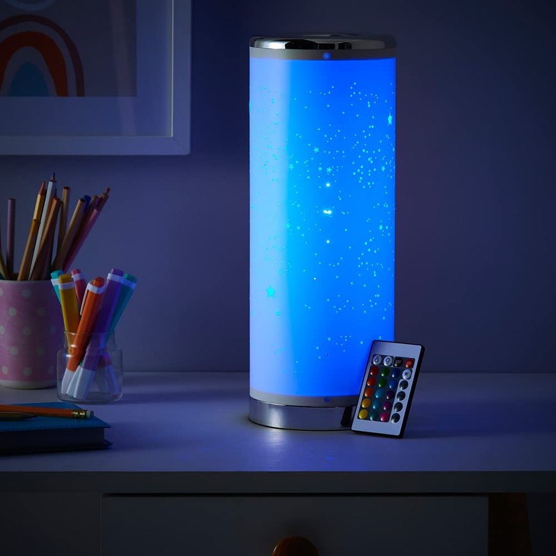 LITECRAFT Glow Starburst Table Lamp Cylinder Colour Changing LED Base