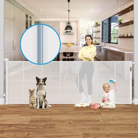 Reinforced 42" Extra Tall X 159" Extra Wide Retractable Gate Prevent Babies and Dog From Getting Through Extra Tall Retractable Baby Gate Extra Wide Baby Gate Retractable Dog Gate Extra Tall Baby Gate